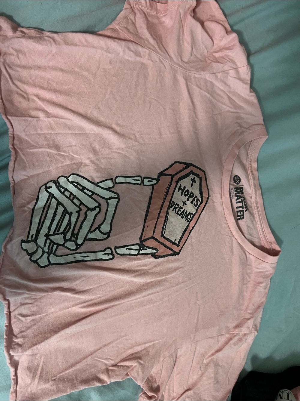 Black Matter Light Pink Crewneck Tee with Black Logo